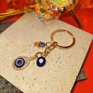 Hamsa Hand Evil Eye Keychain - Bag Charm Purse Charm